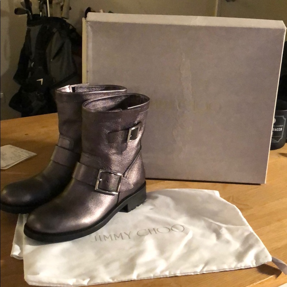 Jimmy Choo Metallic Leather Ankle Boot